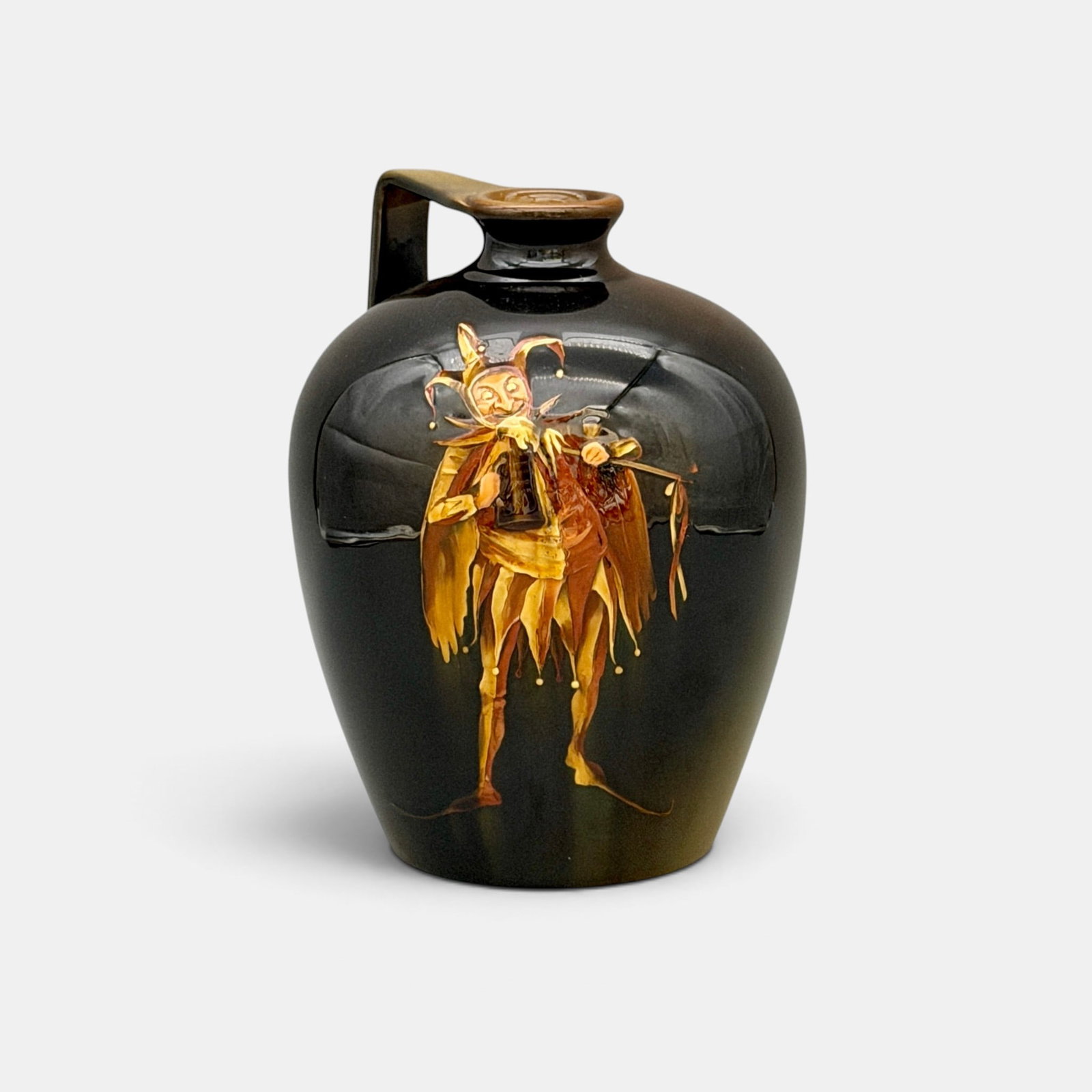 Rookwood Standard glaze whiskey jug, Jester, Wilcox, 1891. (1 of 6)
