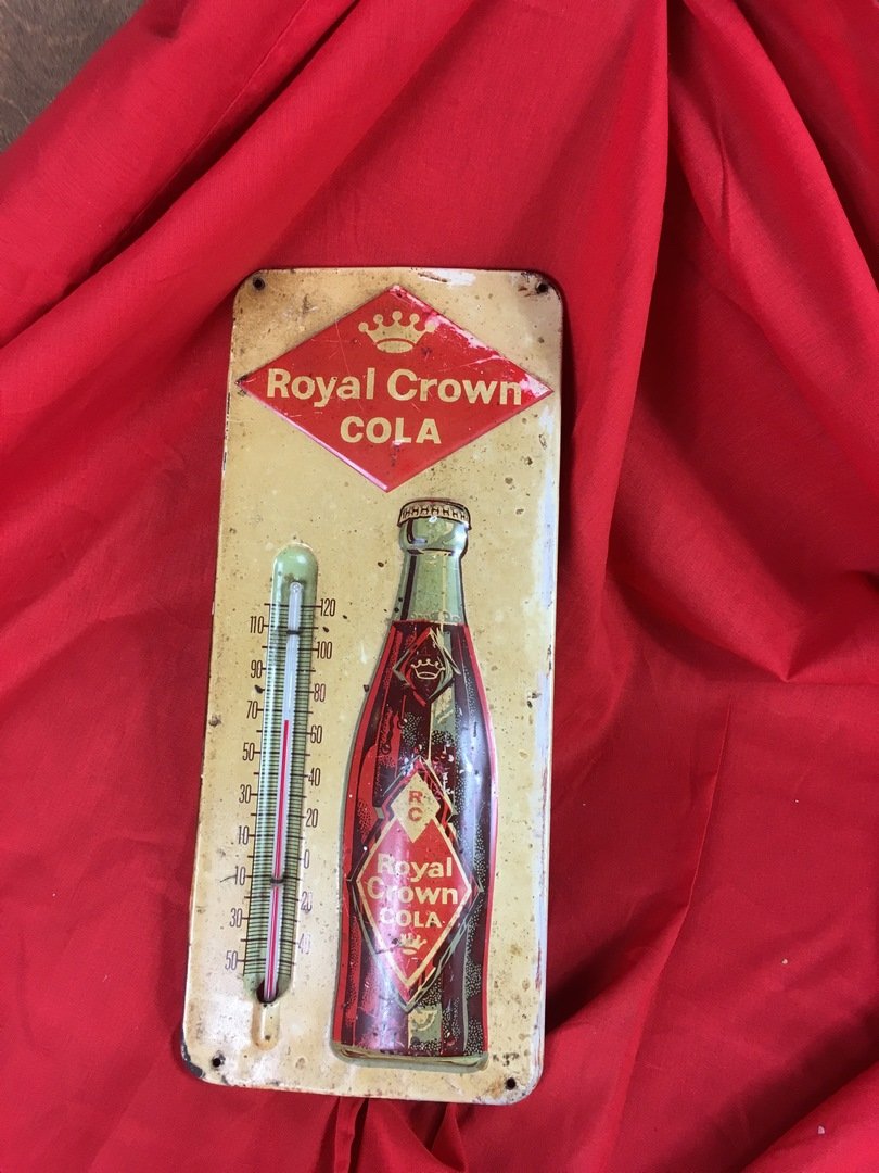 Vinage embossed Royal Crown Rc Cola Thermometer: Rc Cola Embossed Thermometer13"x6"