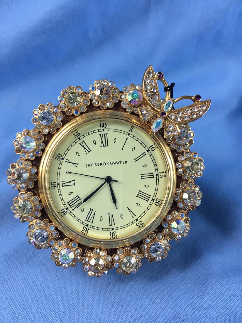 Jay Strongwater clock butterfly: cool Jay Strongwater clock , clock is untested 3"x2.75"