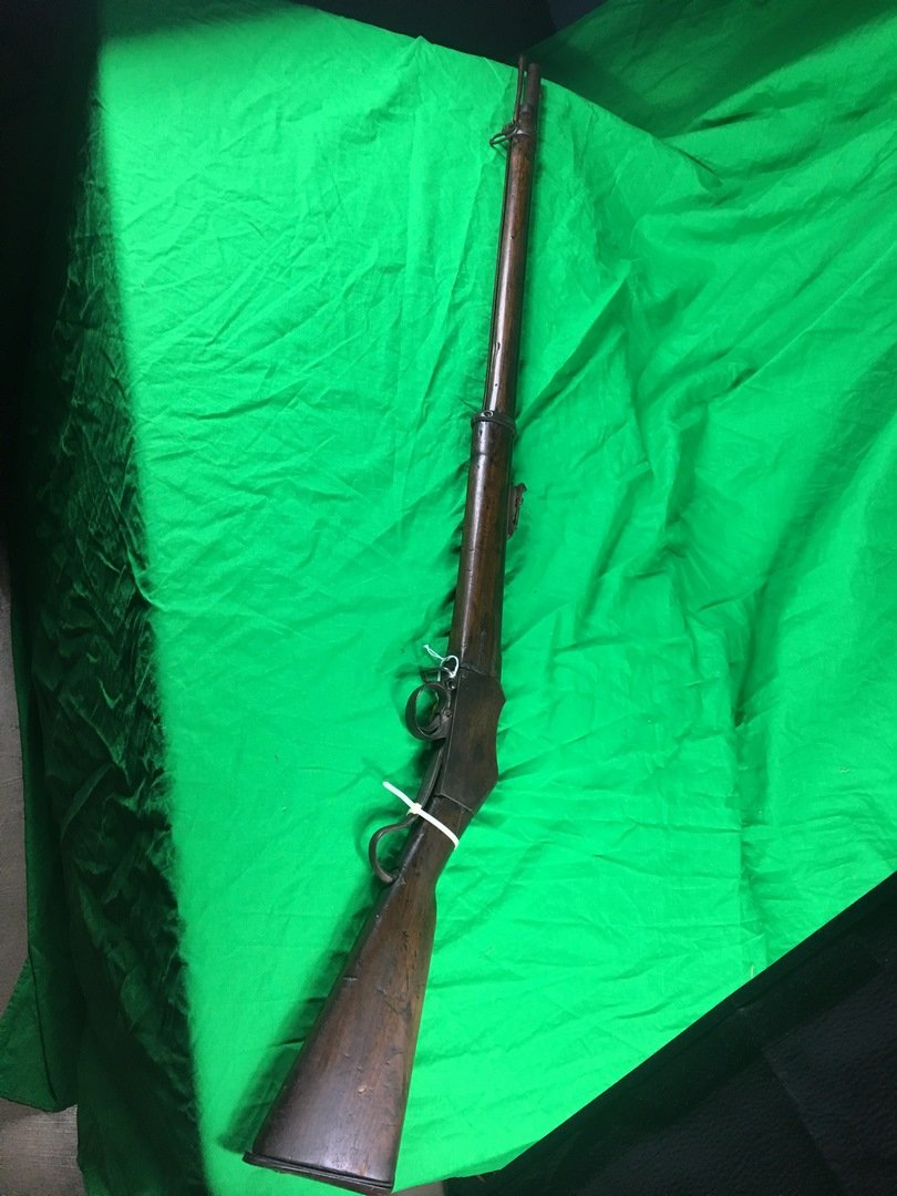 GEHENDRA MARTINI NEPALESE HENRY MARTINI RIFLE: This is the Nepalese design of the Henry Martini, the premier rile of the British in Nepal. Great display item. untested gun measures 49"