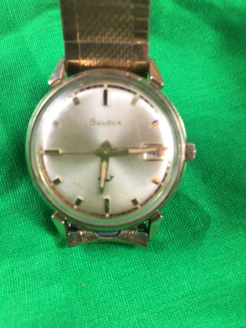 Vintage Bulova whale wristwatch: as is untested , doesn't run shows wear
