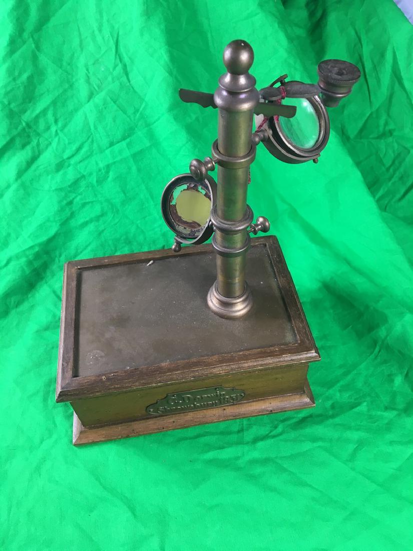 C. Darwin shrewsberry 1831 microscope: this appears to be copy of the original 8"x6'x13"