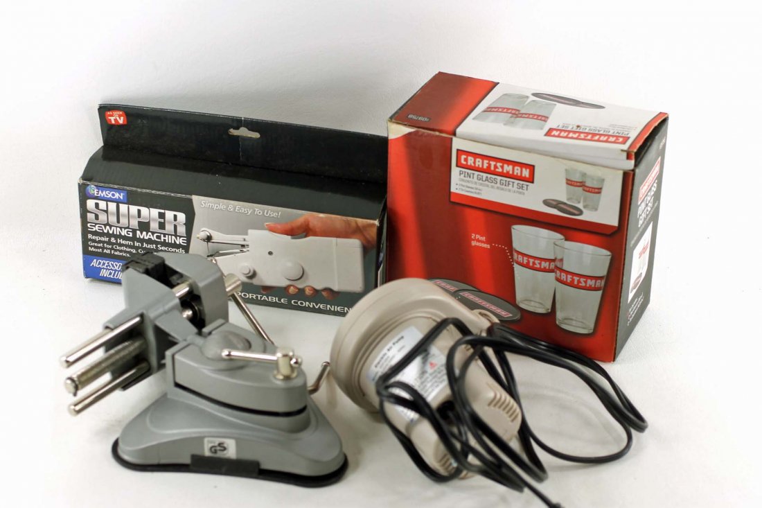 Misc Lot incl Craftsman Pint Glasses, Vice, etc (1 of 1)