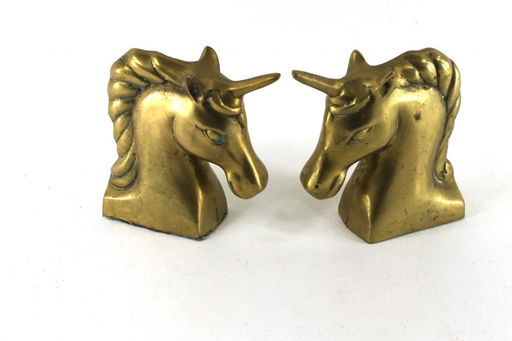 Pair Of Brass Unicorn Bookends Jan 21 2019 Denotter Auctions