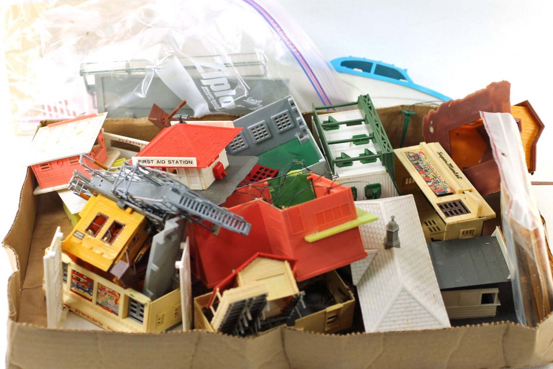Lot of Plastic Buildings for HO Scale Model Railroads (1 of 1)