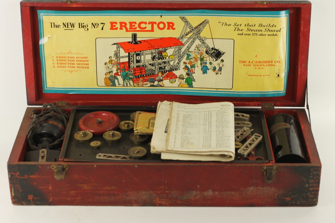 Vintage Erector Set with Wooden Case and Working Motor (1 of 3)
