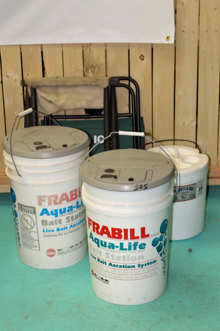 Lot of Fishing Gear incl Bait Buckets and Stools (1 of 1)