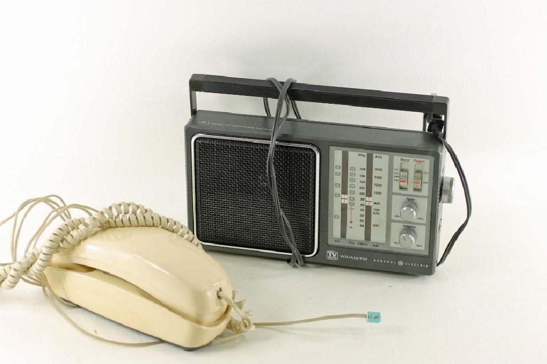 GE Radio with AM, FM, and TV Stations and a Telephone (1 of 2)