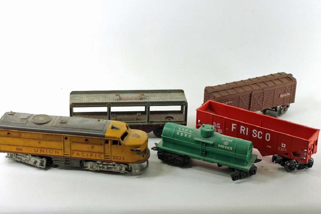 Lot of O Scale or 027 Toy Train Cars incl Locomotive, (1 of 6)