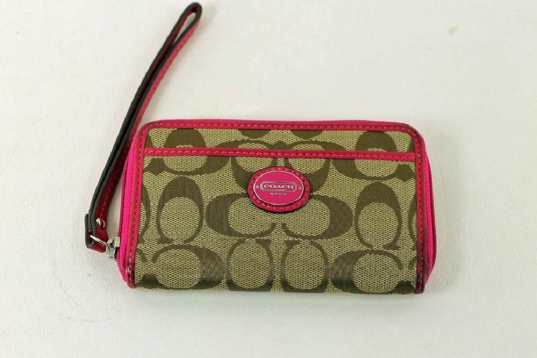 Coach Wristlet Small Change Purse with Wrist Strap, Hot (1 of 4)