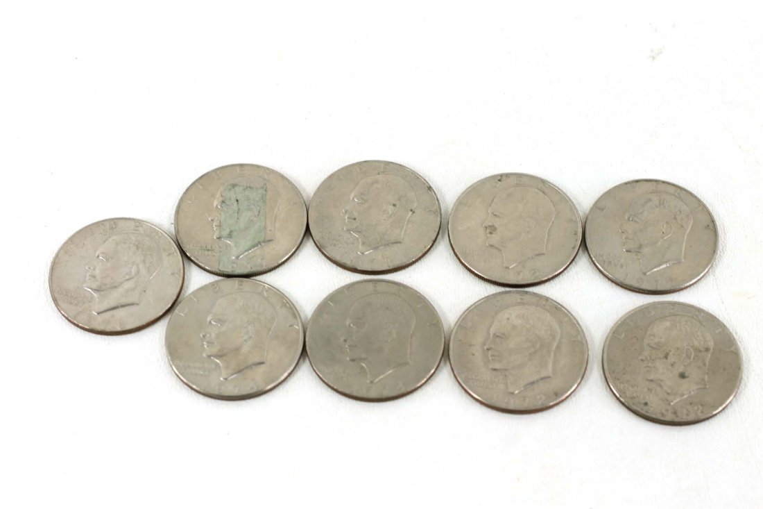 Lot of 9 Eisenhower Dollar Coins (1 of 7)