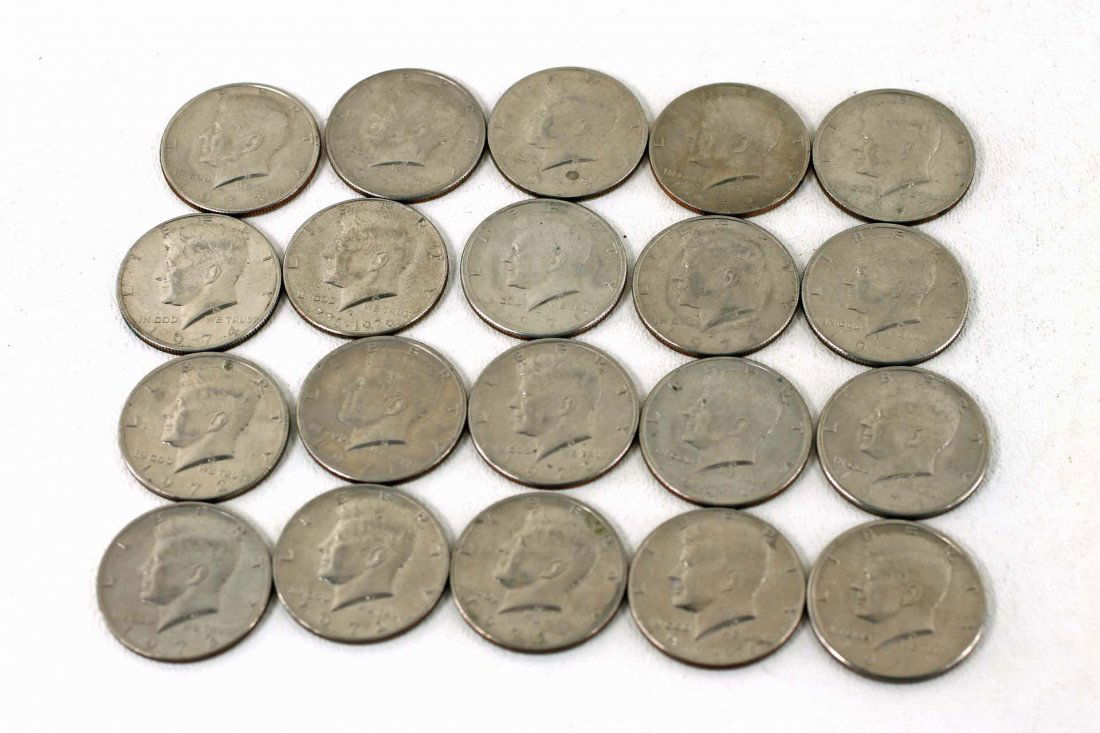 Lot of 20 Kennedy Half Dollars from the 1970s (1 of 7)