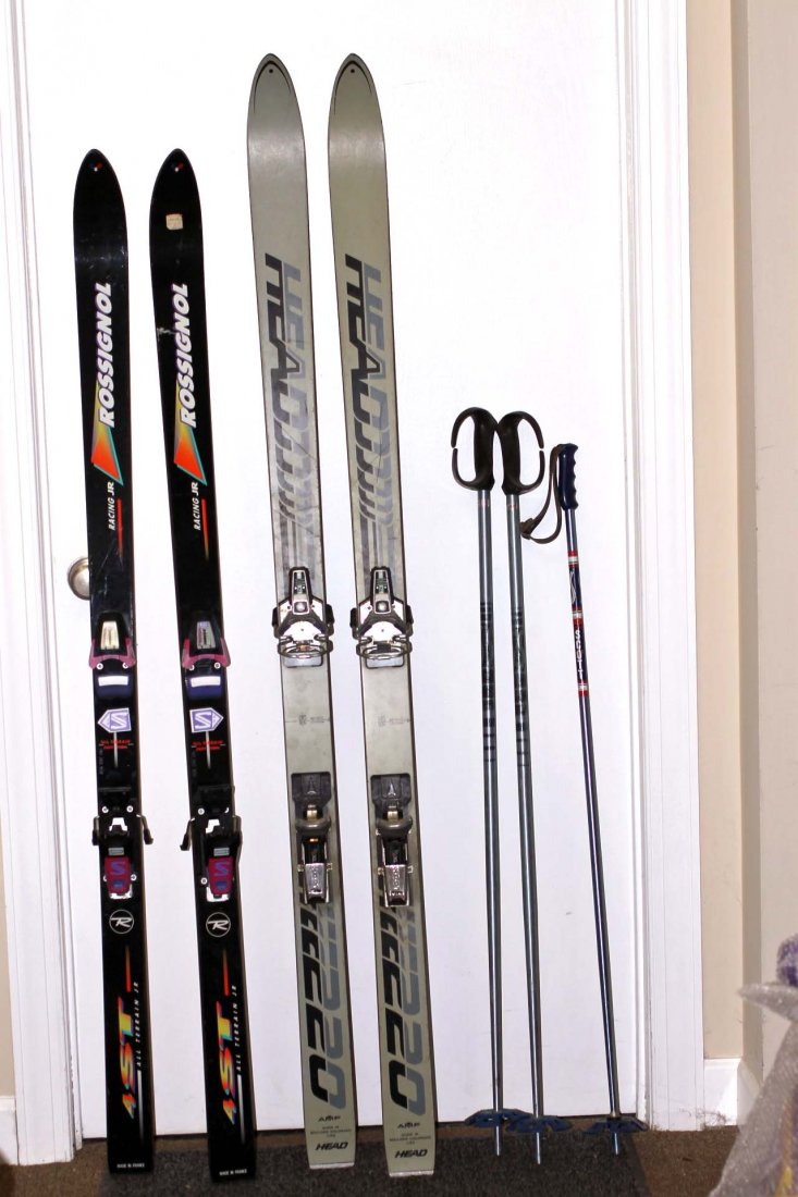 2 Pair of Skis and 3 Poles: 2 pair of skis and 3 poles