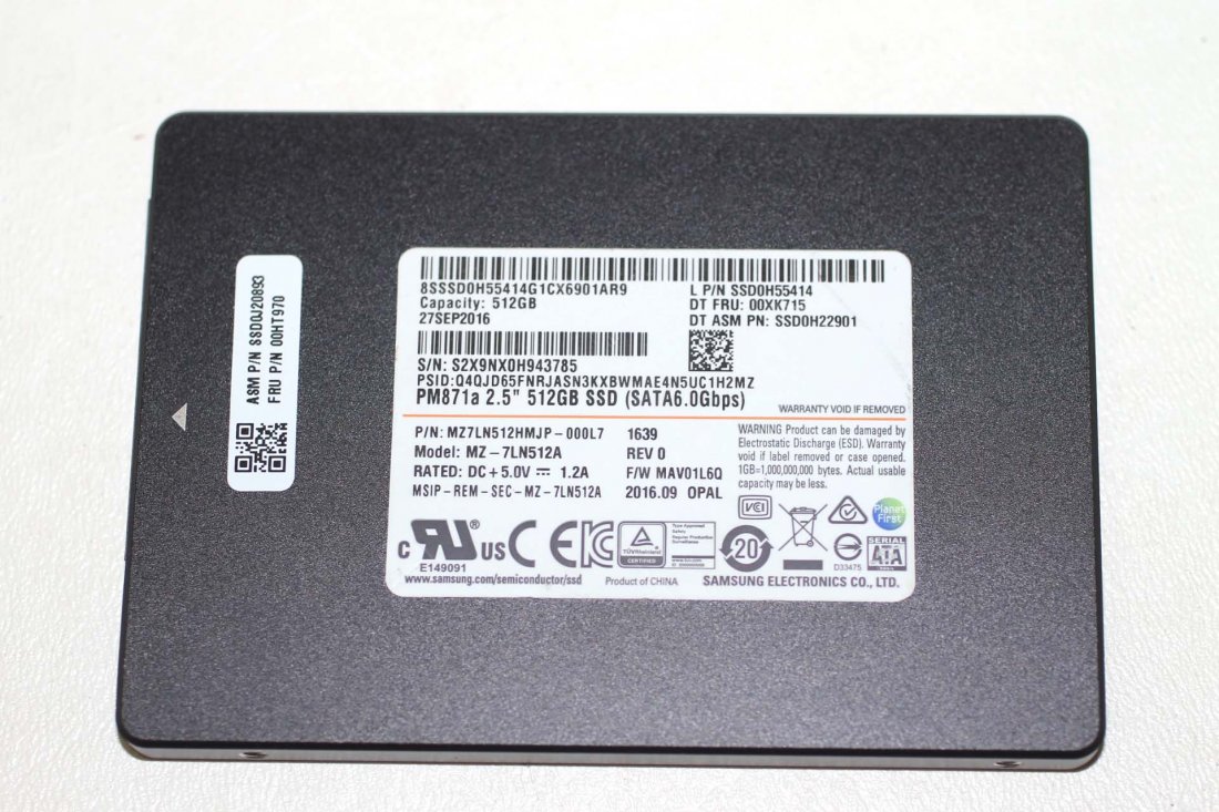 Samsung 512 GB SSD Solid State Hard Drive: Samsung 512 GB SSD Solid State Hard Drive SATA 6.0 GBPS Model MZ-7L512A.
