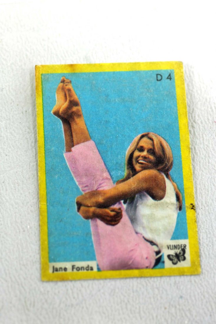 Vlinder Matches Film TV and Music Stars Jane Fonda: Vlinder Matchbook cover card D4 Jane Fonda