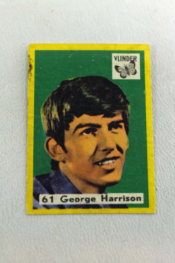 Vlinder Matches Film TV and Music Stars George Harrison: Vlinder Matchbook cover card George Harrison from the Beatles 61