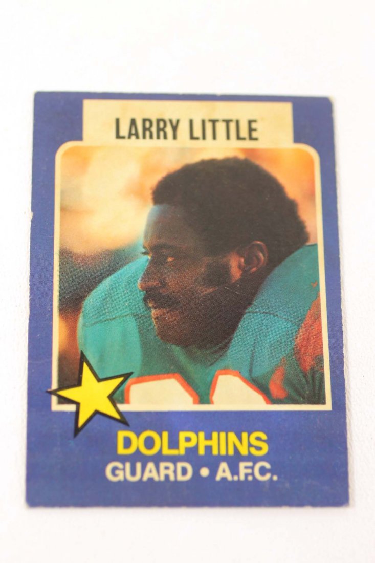 1975 Topps Wonder Bread All-Star #18 Larry Little: 1975 Topps Wonder Bread All-Star Series 18 Larry Little Miami Dolphins Card