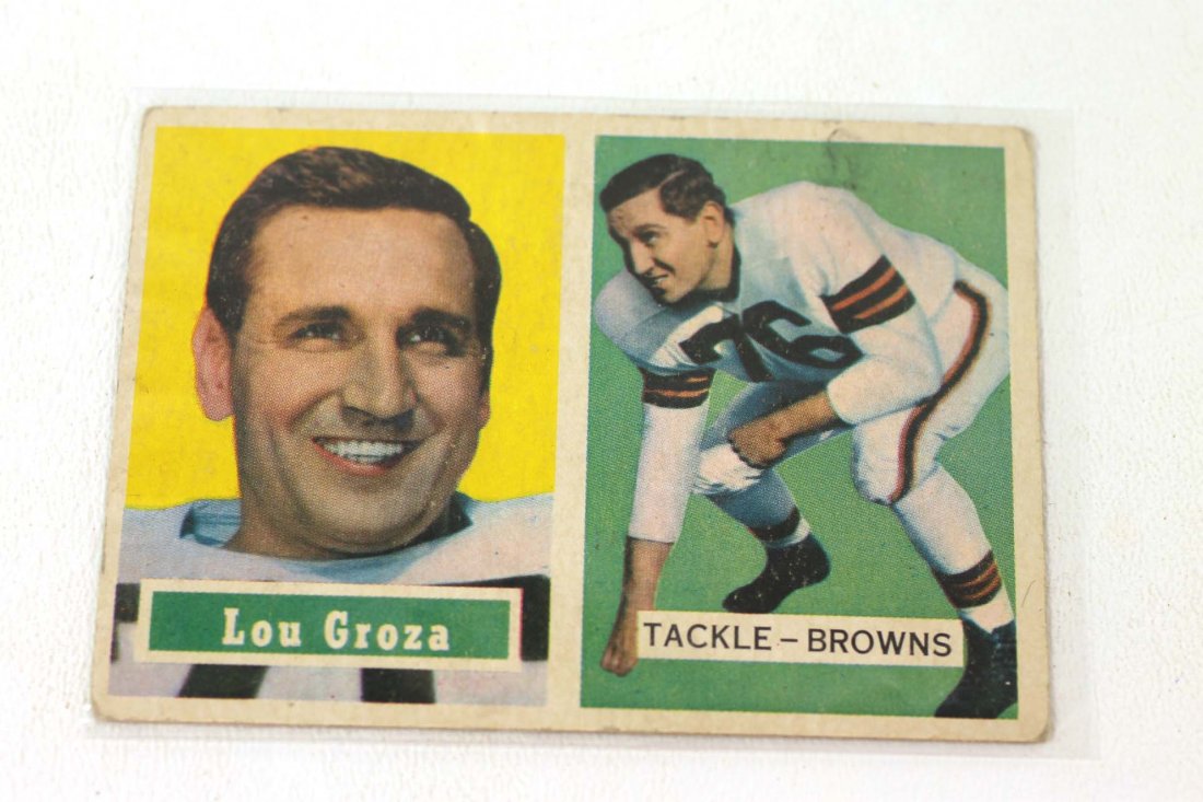 1957 Topps Football LOU GROZA Card #28 Cleveland Browns (1 of 2)
