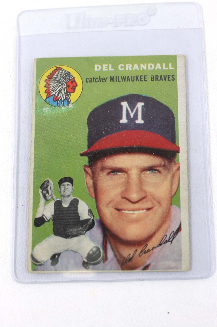 1954 Del Crandall Baseball Card Topps 12 (1 of 2)