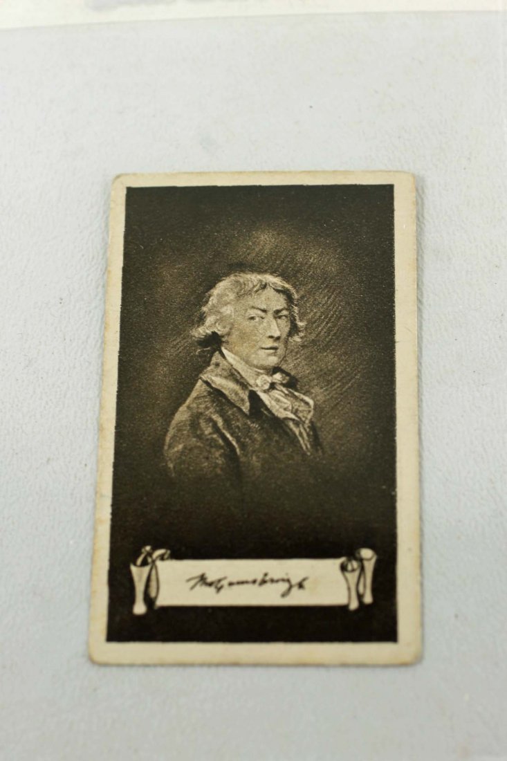 Thomas Gainsborough Tobacco Card: Thomas Gainsborough Tobacco Card No 9 in the Celebrities and their Autographs series from Nicolas Sarony & Co Cigarette Specialists