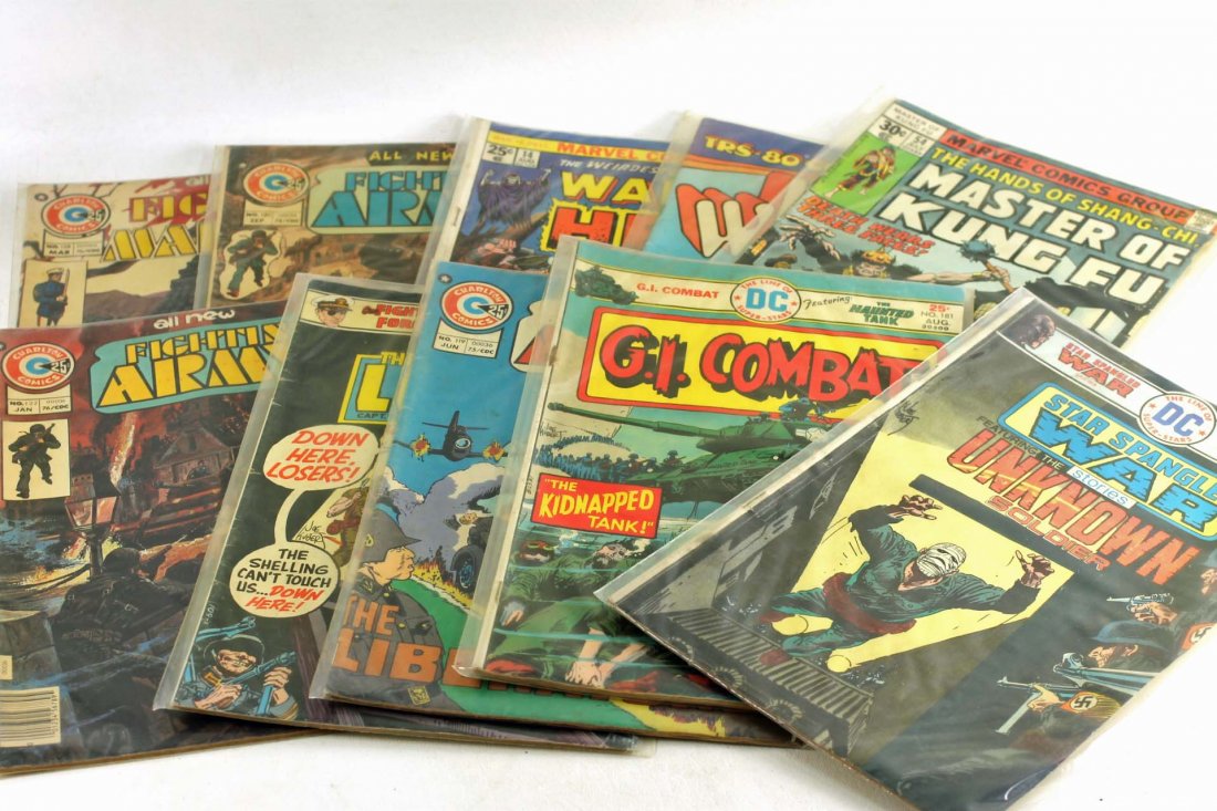 Lot of 10 Vintage Comic Books, Many are WWII Military T (1 of 11)