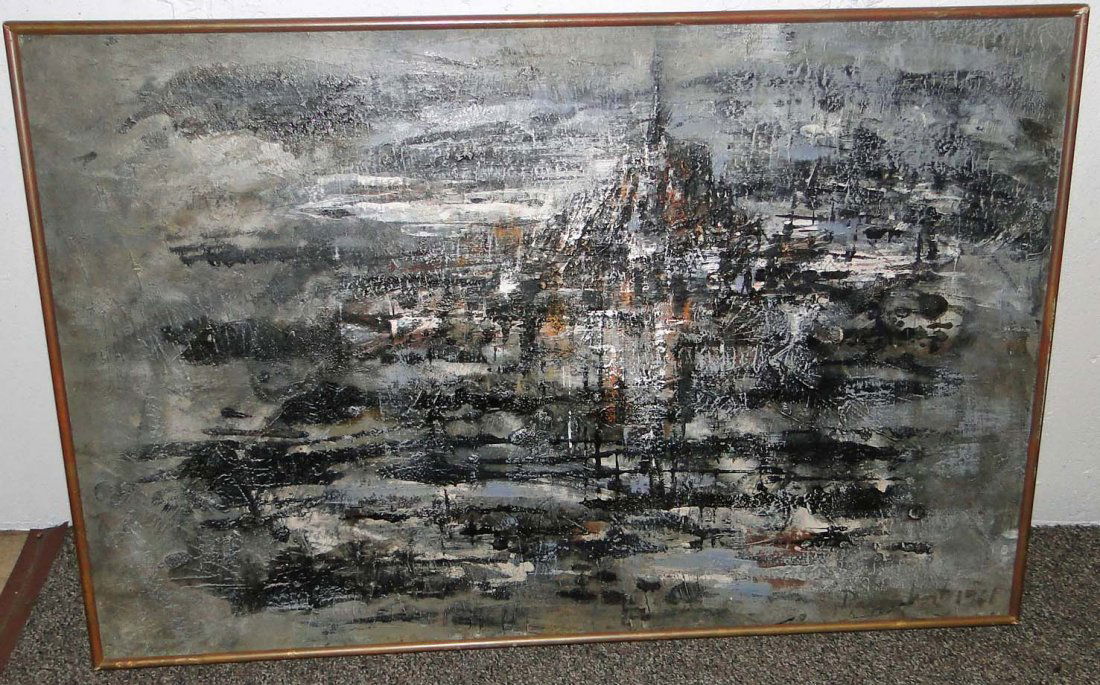 Davenport Framed Abstract Oil (1 of 2)