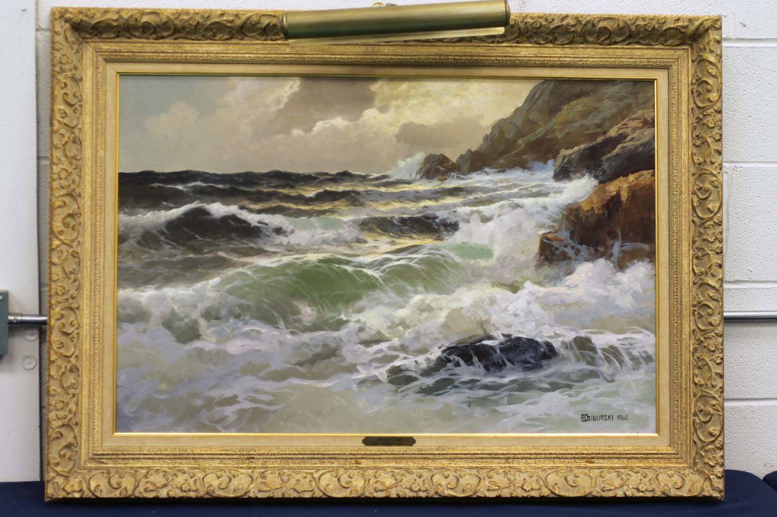 Alex Dzigurski Sunlit Sea Framed Oil on Canvas (1 of 5)