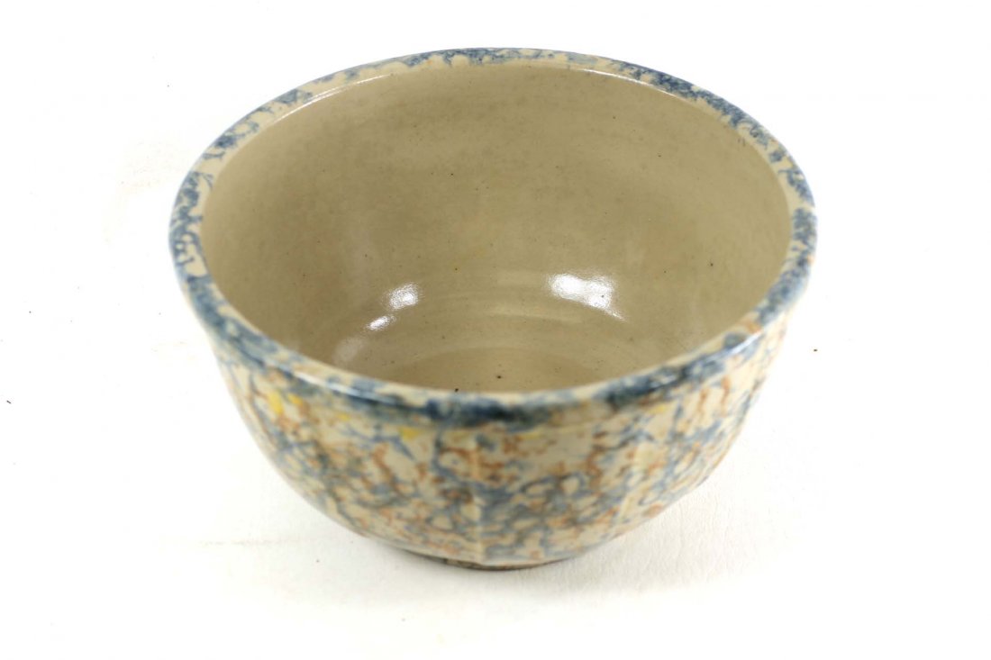 Vintage Stoneware Spongeware Mixing Bowl (1 of 2)