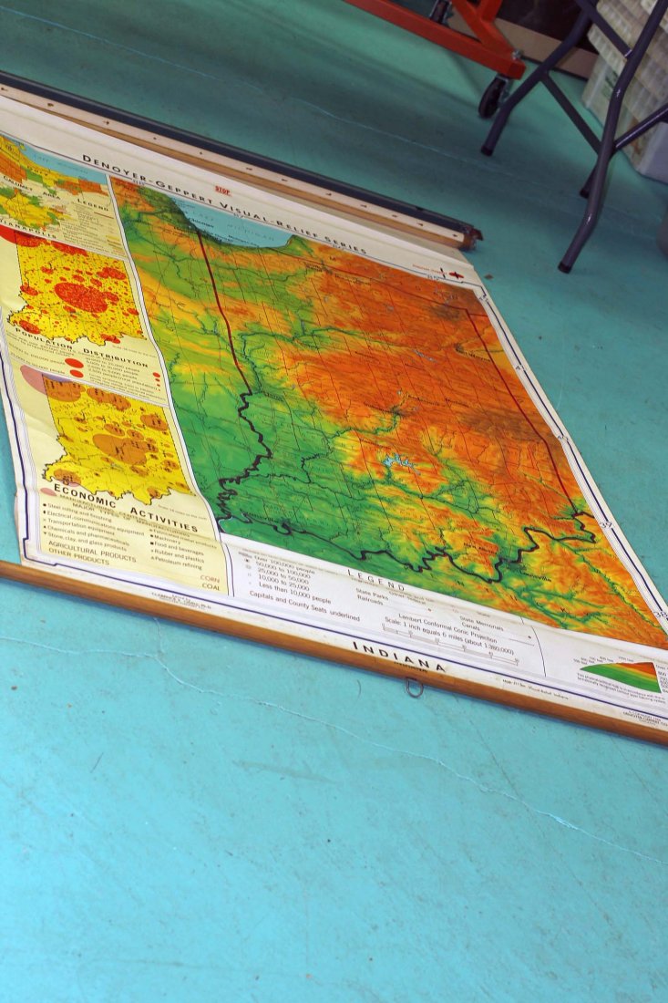 School Relief Map of Indiana Denoyer Geppert Visual Rel (1 of 3)