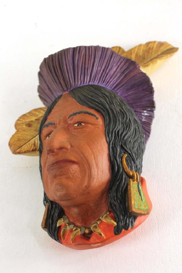 Chalkware Head Native American Indian Wall Hanging (1 of 4)