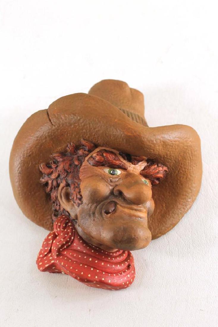 Chalkware Head Cowboy Vintage Wall Hanging (1 of 2)