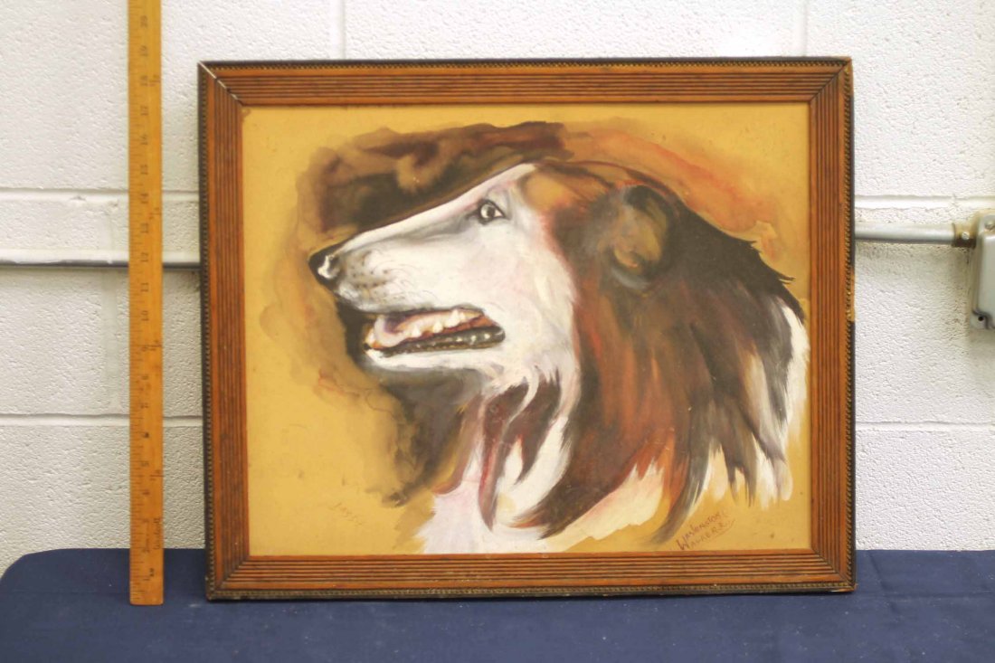 Washington Walker Lassie Oil on Board Framed: Framed oil on board titled "Lassie" and signed Washington Walker in the lower right corner