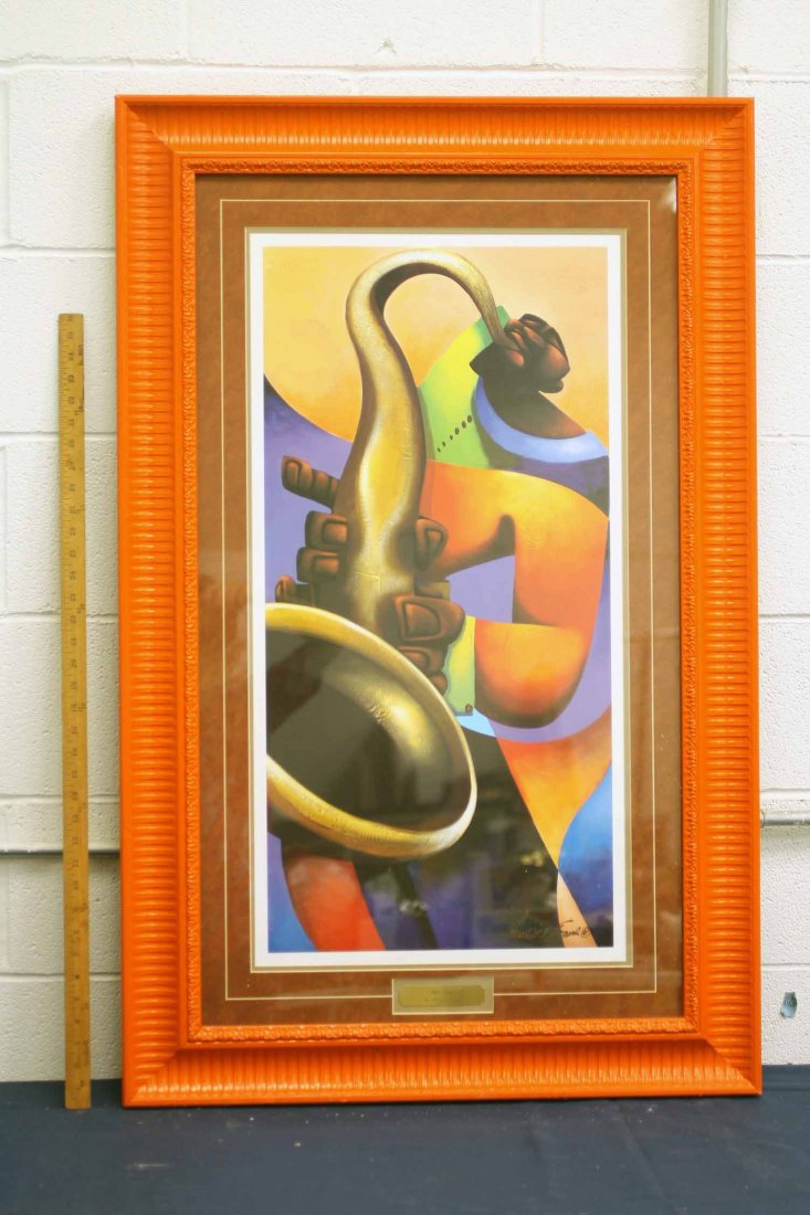 Modern Abstract Music Lithograph Framed and Matted (1 of 5)