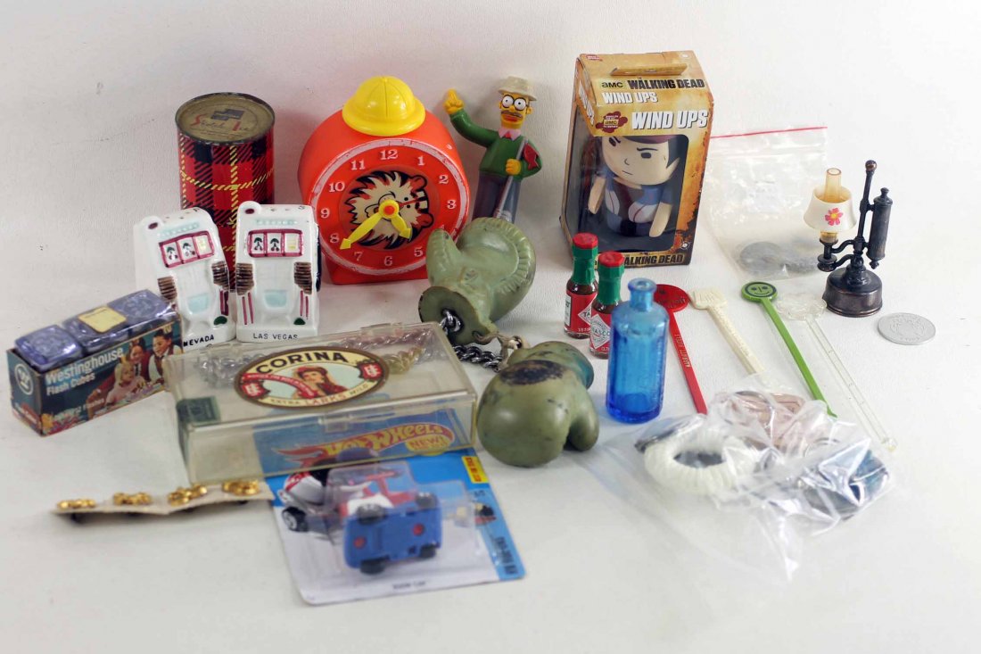 Lot of Smalls incl Vintage Blue Glass Bottle, Vintage F (1 of 4)