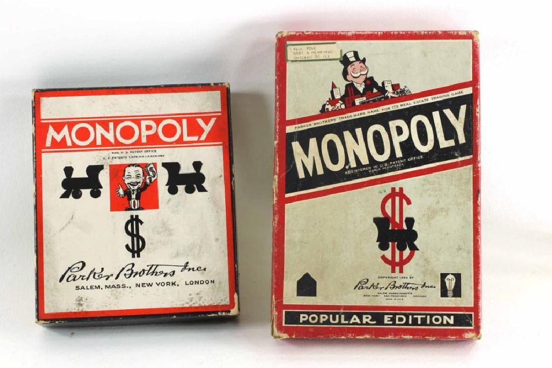 2 Small Vintage Monopoly Games or Replacement Packs (1 of 4)