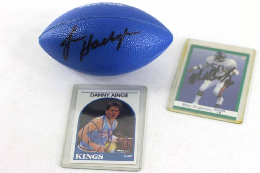 Jim Harbaush Signed Mini Football with No COA and 2 (1 of 2)