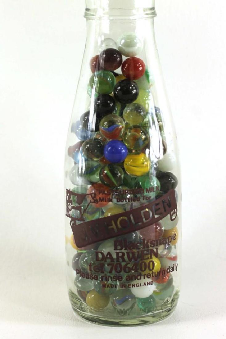 Vintage Holden Milk Bottle Filled with Vintage Marbles (1 of 2)