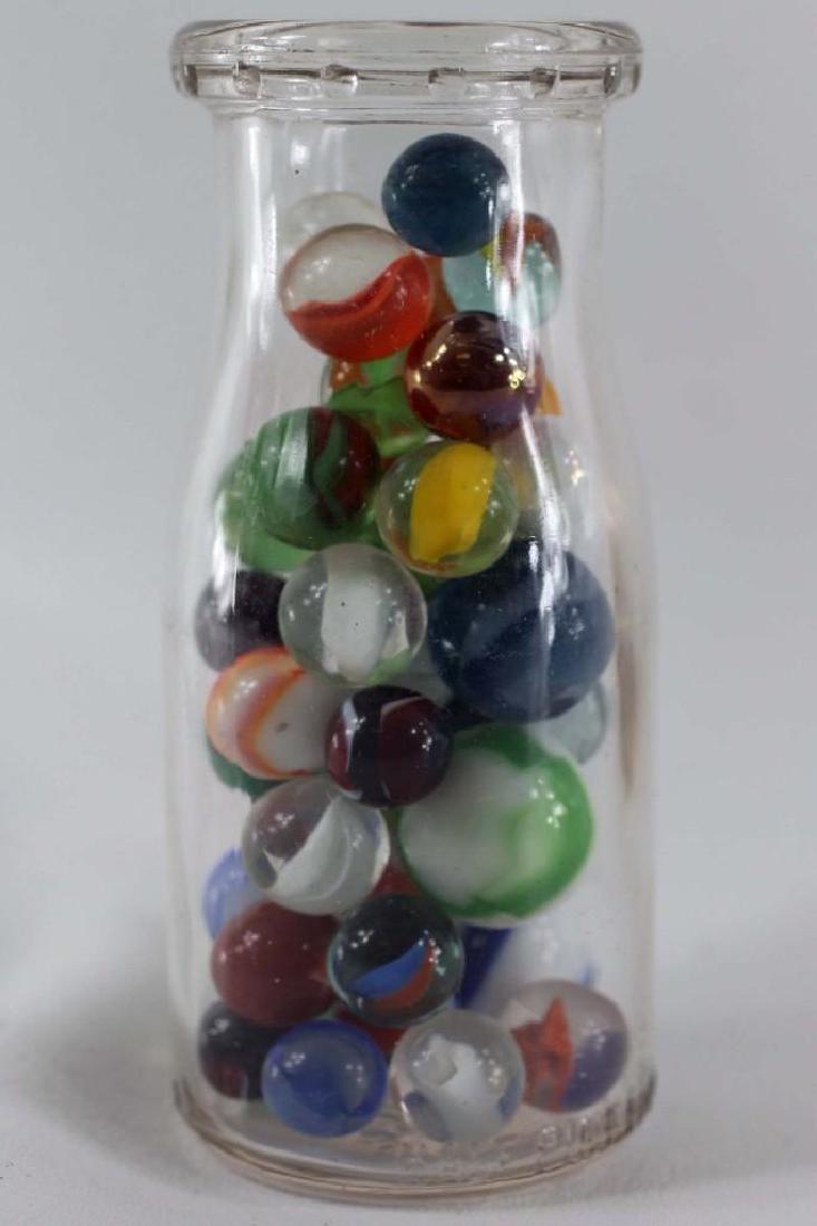 Small Vintage Milk Bottle Filled with Vintage Marbles (1 of 2)