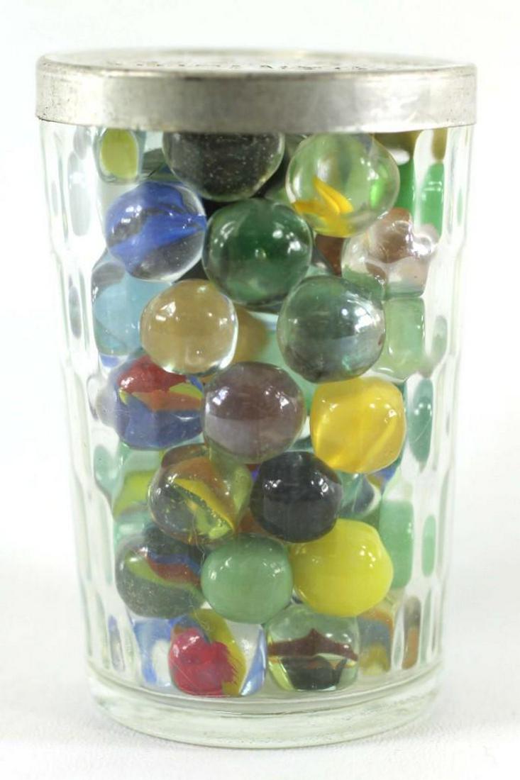 Vintage Snuff Jar Filled with Vintage Marbles (1 of 4)