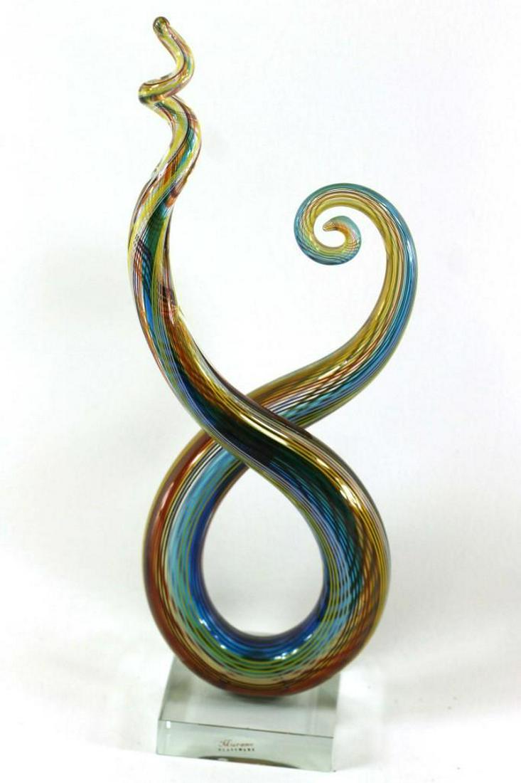 Murano Art Glass Spiral Sculpture Multi Colored: Murano Art Glass Spiral Sculpture Multi Colored . About 13" tall