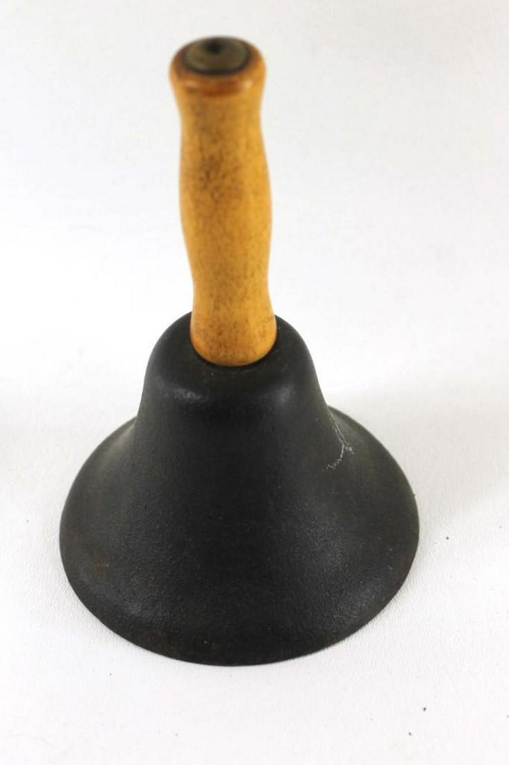 Cast Iron Recess Bell with Wood Handle: Cast iron recess or school bell with a wooden handle