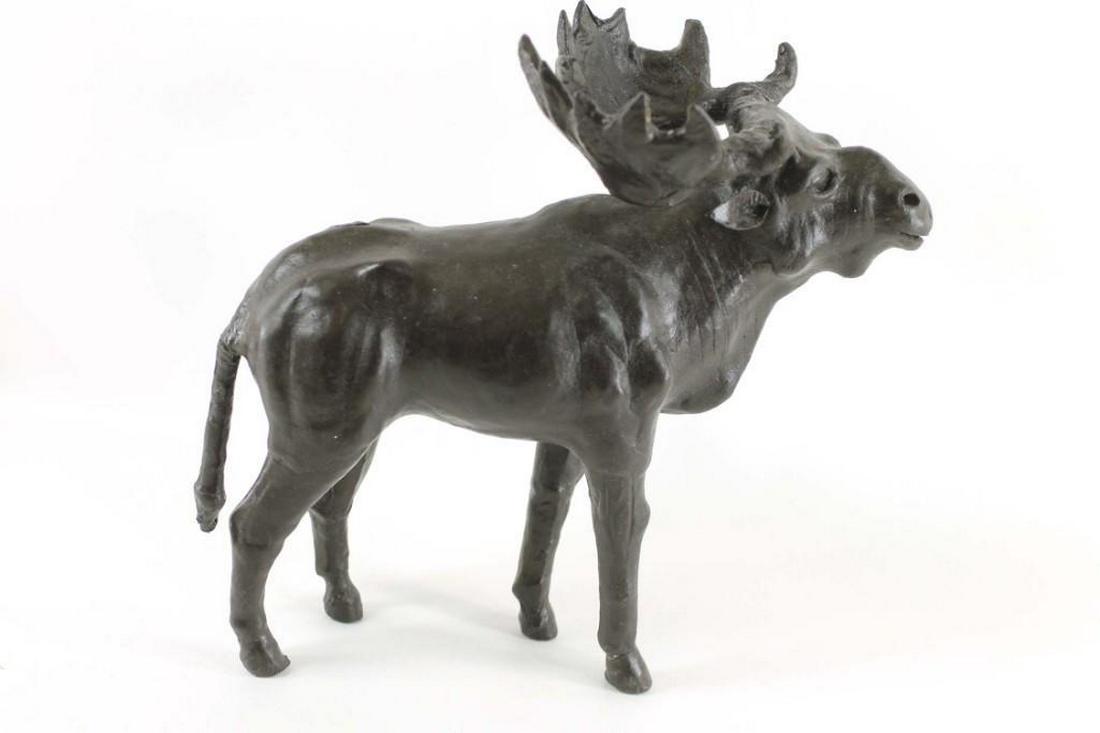 Black Leather Moose Sculpture: Black Leather Moose Sculpture