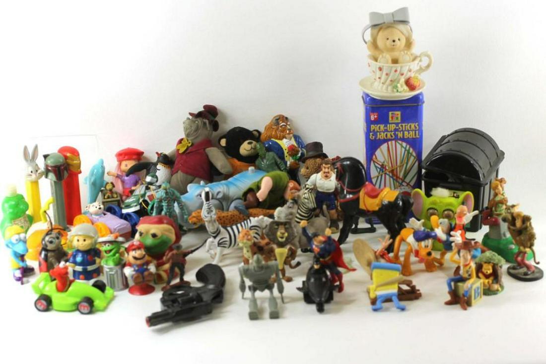 Lot of Small Plastic Toys incl Pez Dispensers , Cap Gun: Lot of Small Plastic Toys incl Pez Dispensers , Cap Gun , etc