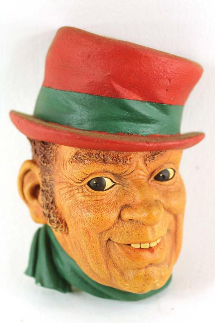 Vintage Chalkware Head Wall Hanging Man with Top Hat (1 of 1)