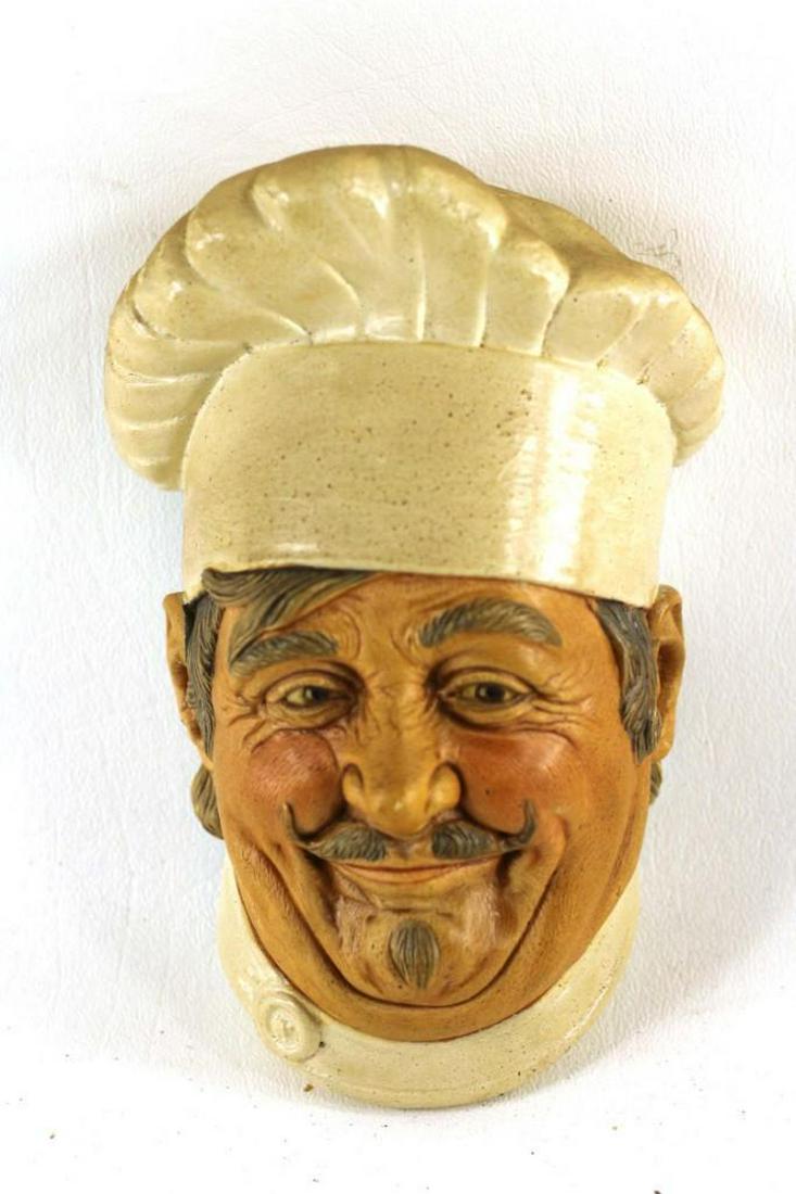 Vintage Chalkware Head Chef Wall Hanging (1 of 1)