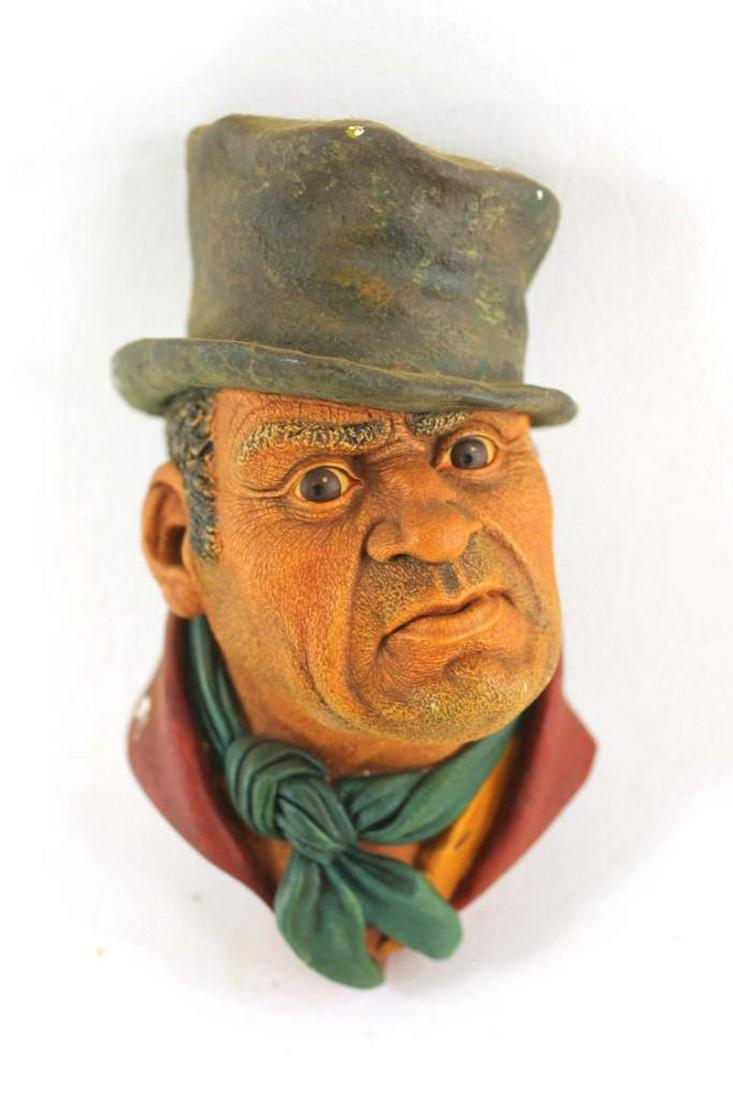 Vintage Chalkware Head Wall Hanging Man with Top Hat (1 of 1)