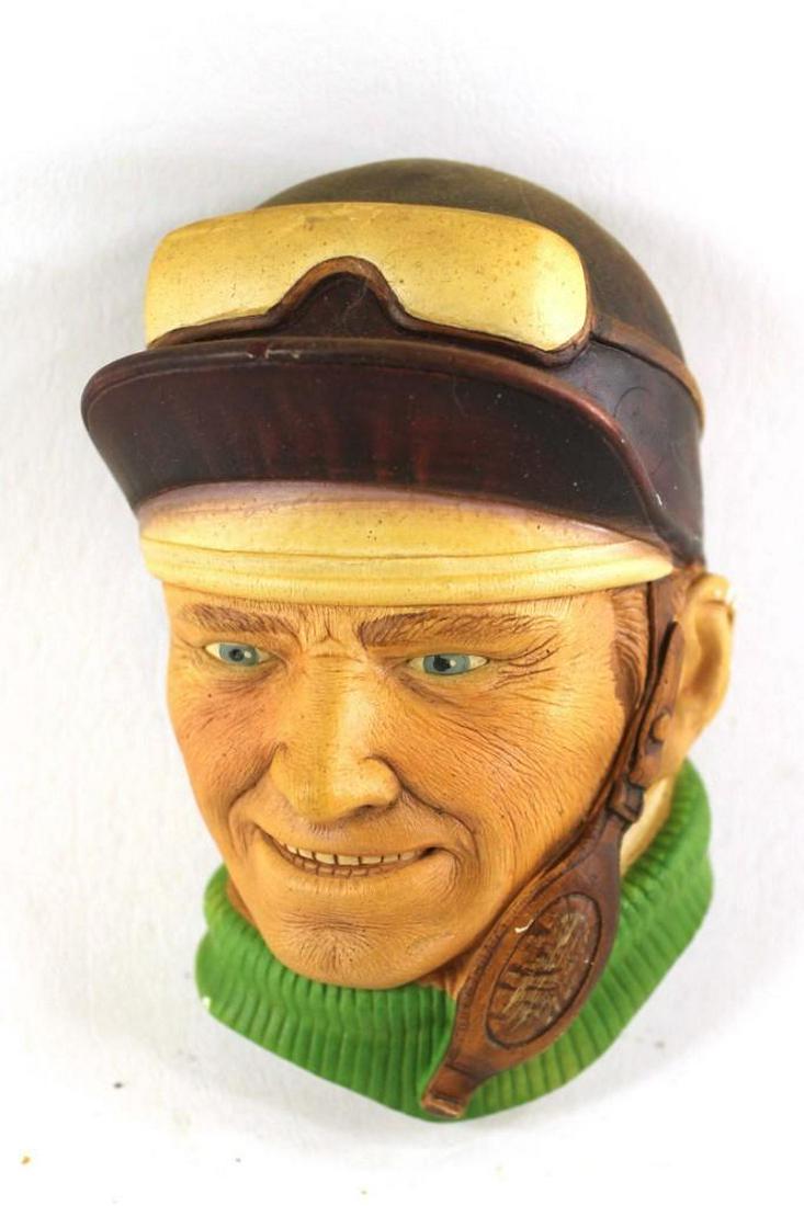 Vintage Chalkware Head Wall Hanging Pilot (1 of 1)