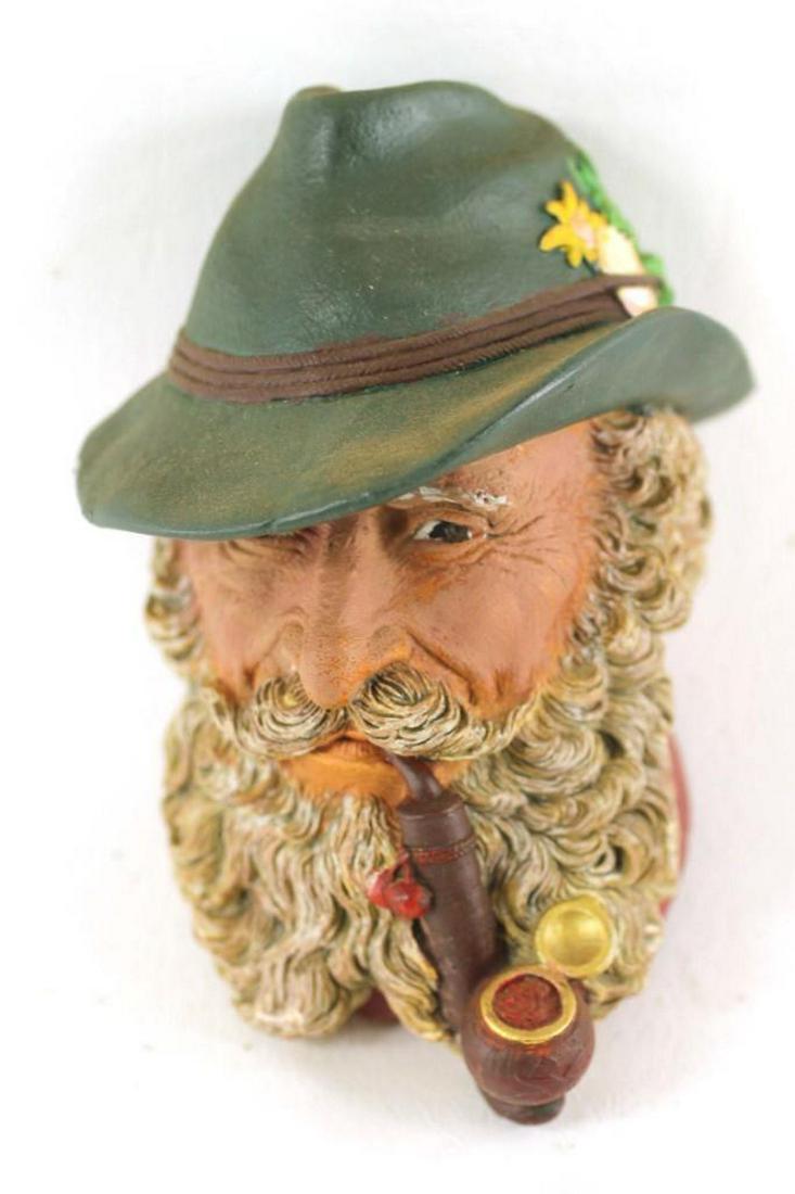 Vintage Chalkware Head Wall Hanging Tyrolean Man with (1 of 1)