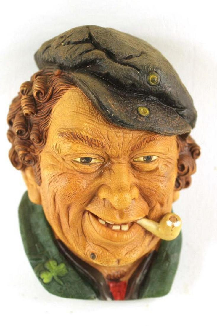 Vintage Chalkware Head Wall Hanging Irish Man with Hat (1 of 1)
