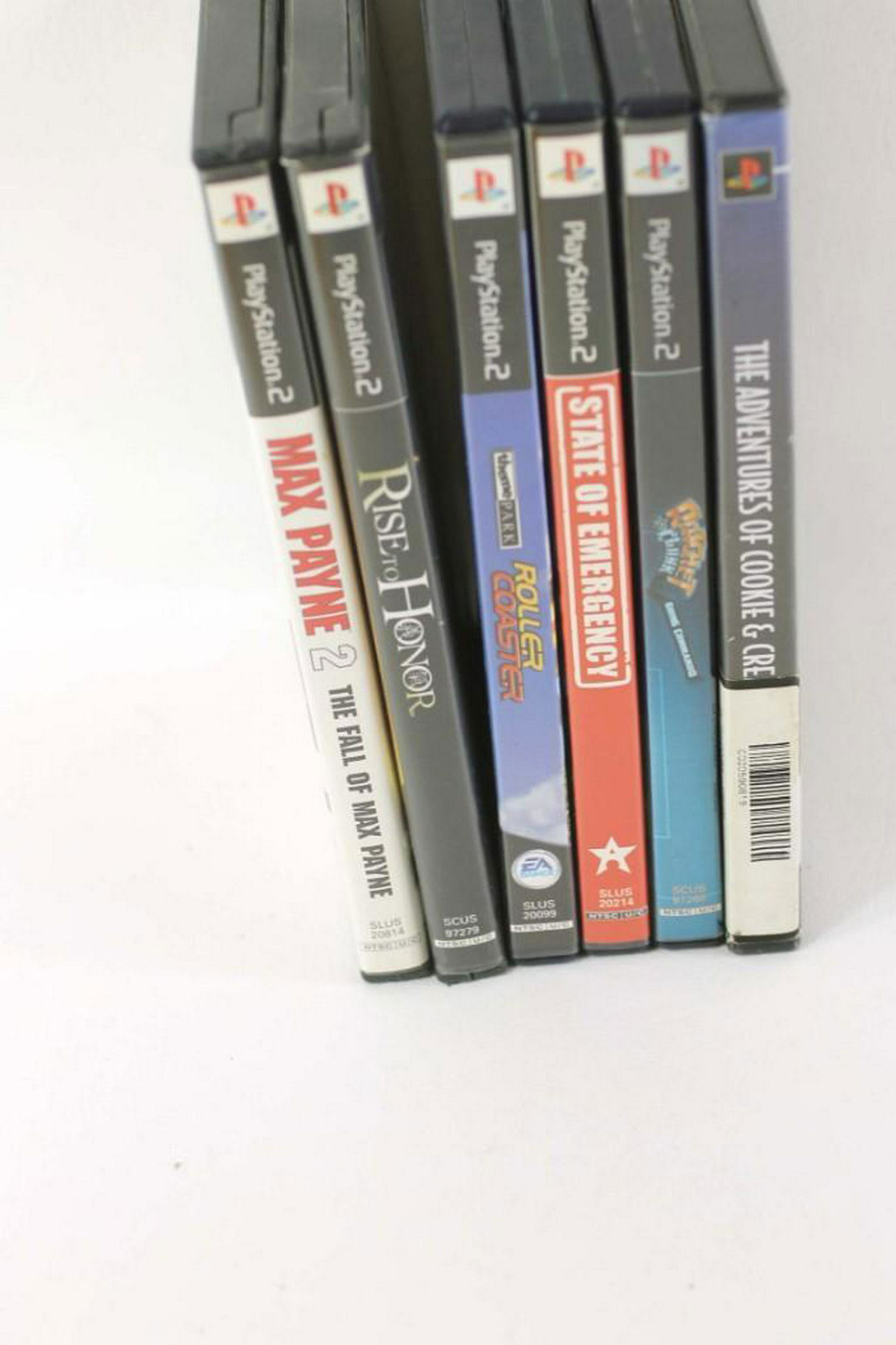 Lot of Playstation 2 Games: Lot of Play station 2 Games . Includes Max Payne 2 , Rise to Honor , Roller Coaster , State of Emergency , Ratchet and Clank Going Commando , and The Adventures of Cookie and Cream